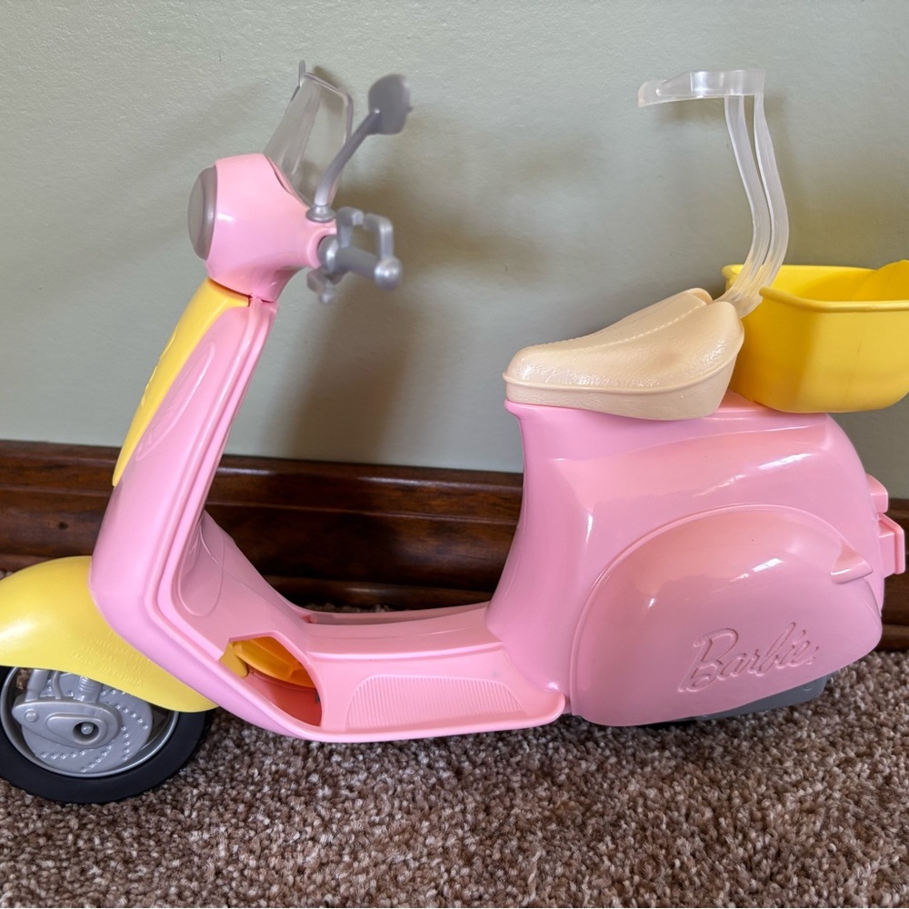 Barbie Pink and Yellow Scooter